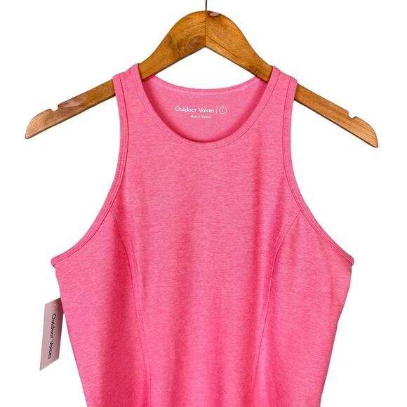 Outdoor Voices NWT Athena Pink Punch Racerback Tank Mini Athleisure Dress - Picture 7 of 11